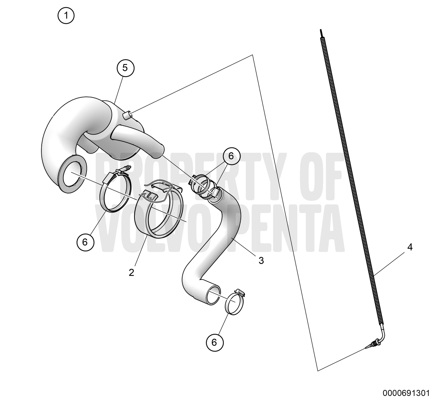 Volvo - Exhaust Riser Kit IPS High 24469186