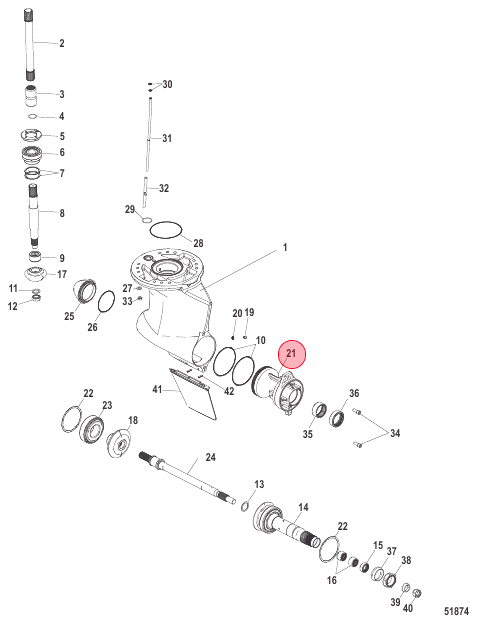 21. CARRIER BEARING - 8M0058357