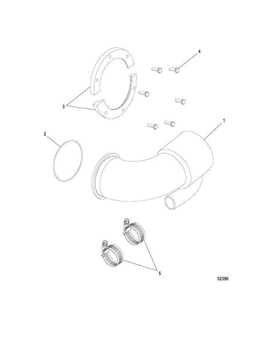 ZEUS POD EXHAUST ELBOW WITH SCAVENGING HOSE BIB