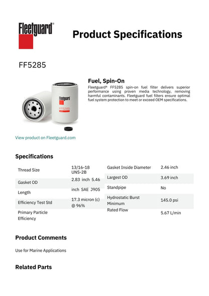 Fleetguard Fuel Filter - FF5285